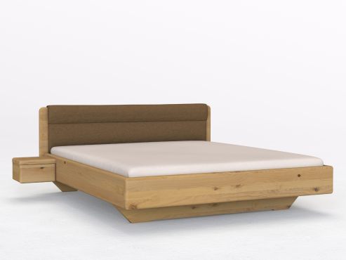 Wildeichenbett Hell „Valentina“ mit Polsterkopfteil