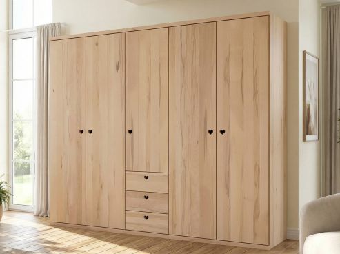 Drehtürenschrank „Romana“ Kernbuche 5-türig