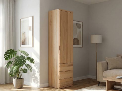 Drehtürenschrank „Romana“ Kernbuche 1-türig