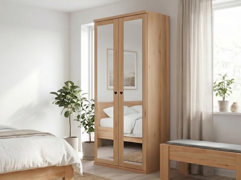 Drehtürenschrank „Sandra“ Kernbuche 2-türig