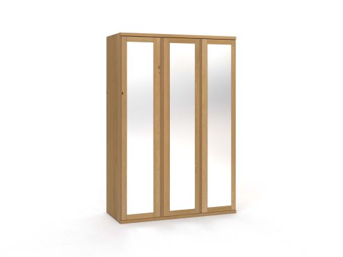 Eichenschrank Hell „Sandra“, 3-türig, Höhe 220 cm, Griffausführung „Patrizia" 