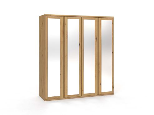 Wildeichenschrank Hell „Sandra“, 4-türig, Höhe 220 cm, Griffausführung „Patrizia“