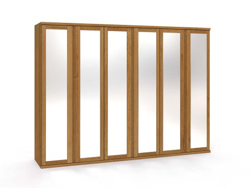 Eichenschrank „Sandra“, 6-türig, Höhe 220 cm, Griffausführung „Patrizia"