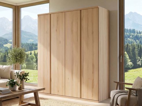 Drehtürenschrank „Valentin“ Kernbuche 4-türig