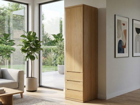 Drehtürenschrank „Valentin“ Eiche Hell 1-türig