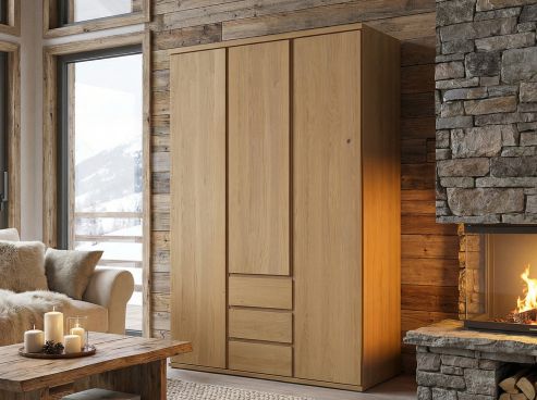 Drehtürenschrank „Valentin“ Eiche Hell 3-türig