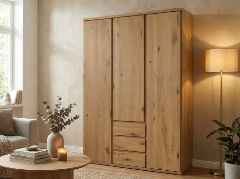 Drehtürenschrank „Valentin“ Wildeiche Hell 3-türig