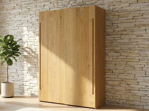 Eichenschrank „Viktor", 2-türig, Höhe 220 cm, Griff C