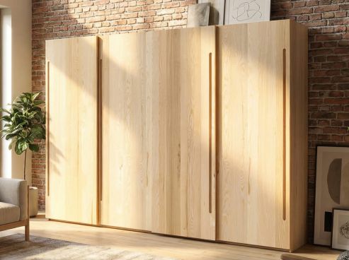 Schiebetürenschrank aus Esche „Viktor“ 4-türig