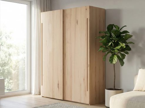 Kernbuchenschrank „Viktor", 2-türig, Höhe 220 cm, Griff C