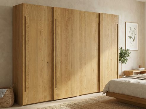 Eichenschrank „Viktor", 4-türig, Höhe 220 cm, Griff C