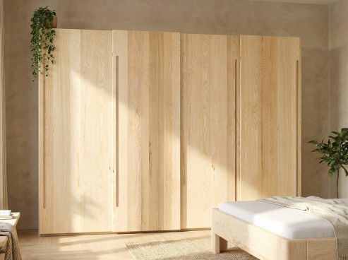 Eschenschrank „Viktor", 4-türig, Höhe 220 cm, Griff C