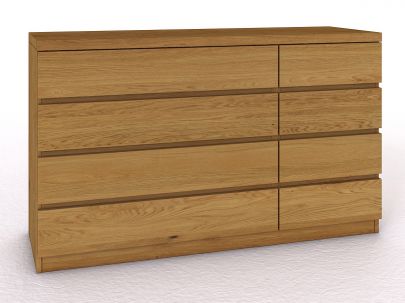 Massivholzkommode „Alois“ 150 cm mit großen Schubladen links und kleinen Schubladen rechts