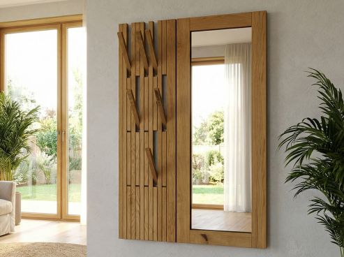 Wandgarderobe aus Zirbenholz