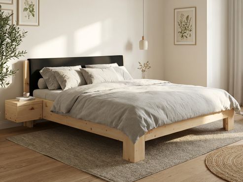 Zirbenholzbett „Alois“ mit Polsterkopfteil