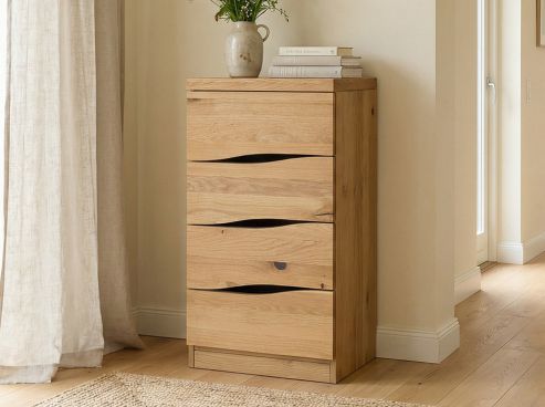 Wildeichenkommode Hell  „Astrid“ mit 4 Laden