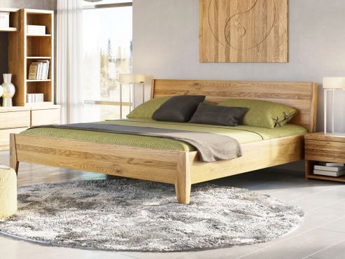 Schlafzimmer mit Eichenholzbett "Benjamin" 180 x 200 cm