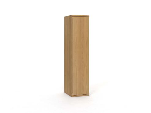 Eichenschrank Hell „Valentin“, 1-türig, Höhe 220 cm, Griffausführung „Lukas“,  Türanschlag rechts