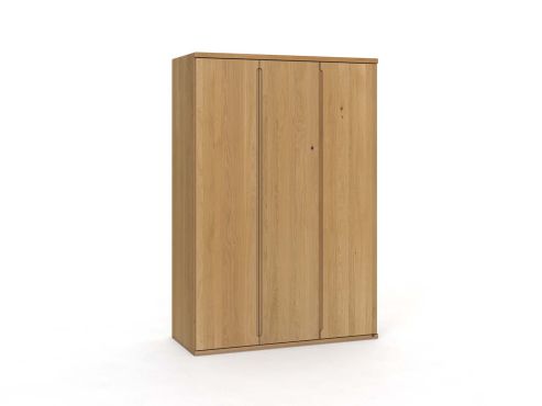 Eichenschrank Hell „Valentin“, 3-türig, Höhe 220 cm, Griffausführung „Lukas“