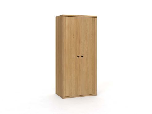 Eichenschrank Hell „Egon“, 2-türig, Höhe 220 cm, Griffausführung „Heidi“