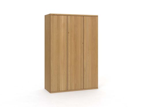 Eichenschrank Hell „Egon“, 3-türig, Höhe 220 cm, Griffausführung „Patrizia“
