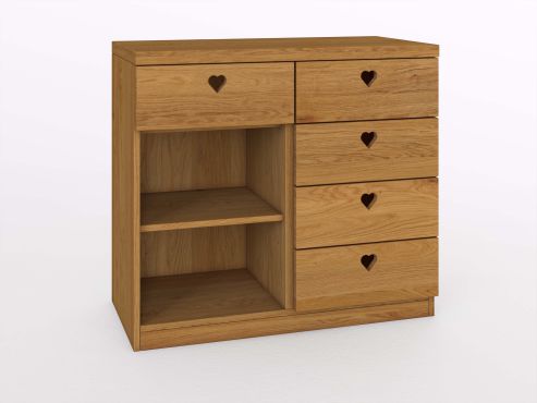 Kommode Eiche „Heidi“ 100 cm mit Fächern