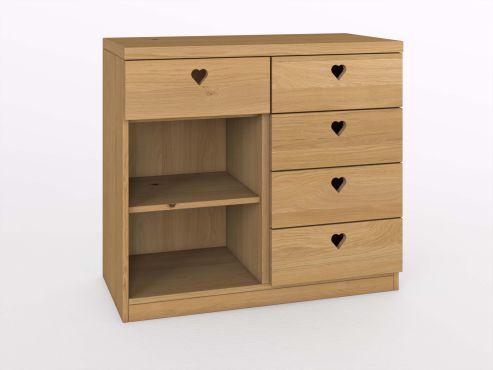 Kommode Eiche Hell „Heidi“ 100 cm mit Fächern