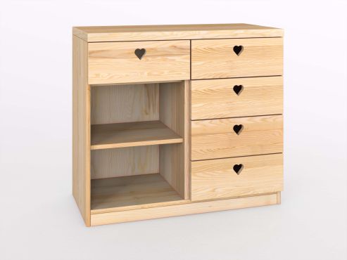 Kommode Esche „Heidi“ 100 cm mit Fächern
