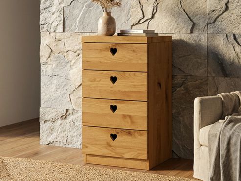 Wildeichenkommode „Heidi“ mit 1 Lade und 1 Tür