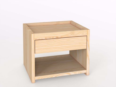 Nachttisch aus Zirbenholz mit Lade
