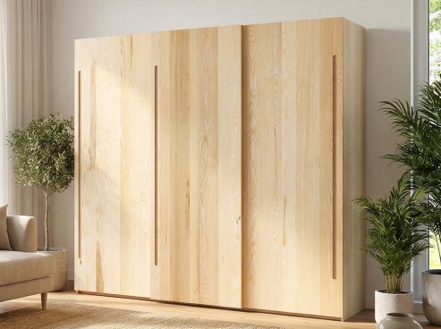 Schiebetürenschrank aus Esche „Ludwig“ 3-türig