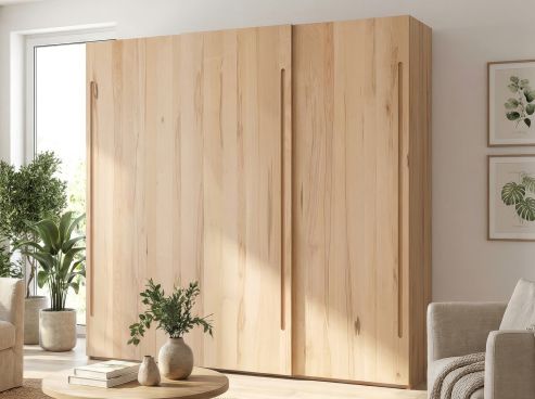Schiebetürenschrank aus Kernbuche „Ludwig“ 3-türig