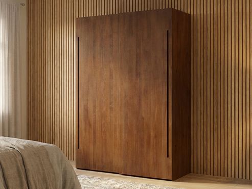 Buchenschrank Dunkel „Ludwig", 2-türig, Höhe 220 cm, Griff C