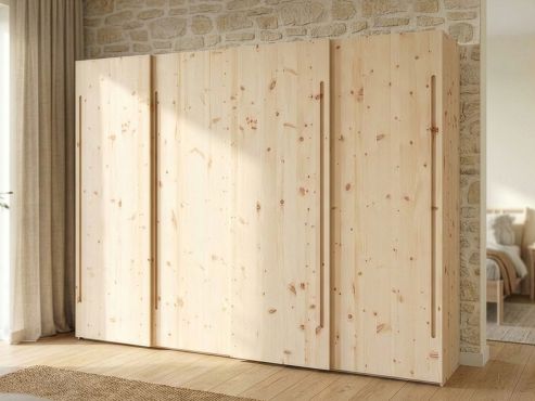 Schiebetürenschrank aus Zirbe „Ludwig“ 4-türig