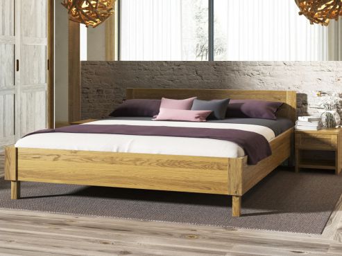 Schlafzimmer mit Eichenholzbett "Max" 180 x 200 cm