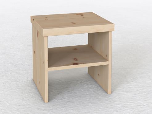 Nachttisch aus Zirbenholz ohne Lade