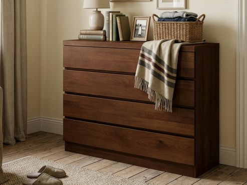 Buchenkommode Dunkel „Patrizia“ mit 4 Laden