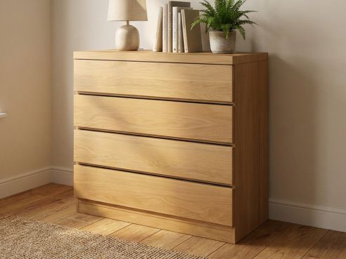 Eichenkommode Hell „Patrizia“ mit 1 Tür und 5 Laden