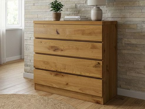 Wildeichenkommode „Patrizia“ mit 1 Tür und 5 Laden