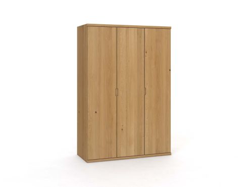 Eichenschrank Hell „Romana“, 3-türig, Höhe 220 cm, Griffausführung „Lukas“