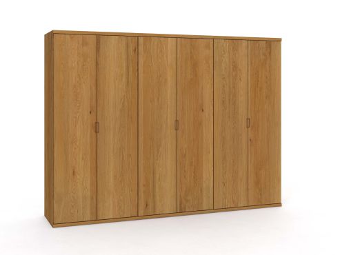 Eichenschrank „Romana“, 6-türig, Höhe 220 cm, Griffausführung „Lukas“