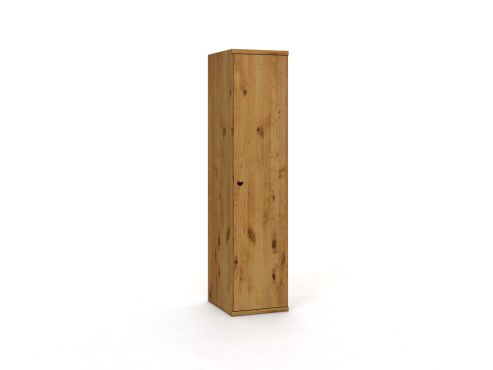 Wildeichenschrank „Romana“, 1-türig, Höhe 220 cm, Griffausführung „Heidi“, Türanschlag: rechts