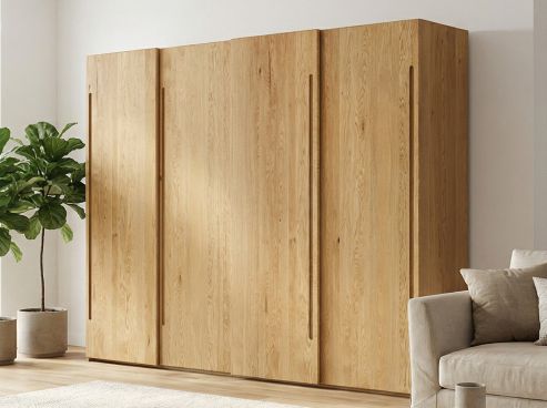 Eichenschrank „Viktor", 4-türig, Höhe 220 cm, Griff C