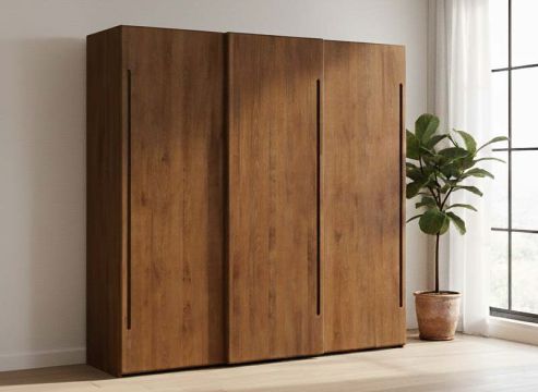 Buchenschrank Dunkle „Viktor", 3-türig, Höhe 220 cm, Griff C