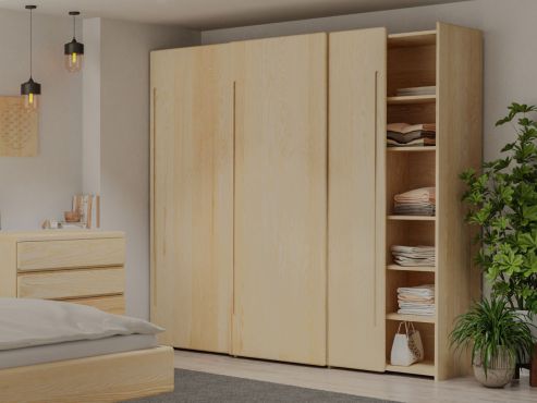 Eschenschrank „Viktor", 3-türig, Höhe 220 cm mit Griff C