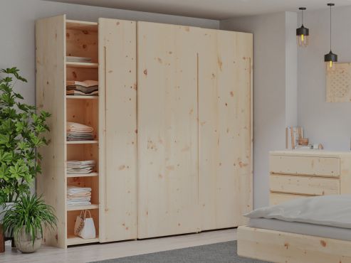 Zirbenschrank „Viktor", 3-türig, Höhe 220 cm mit Griff C