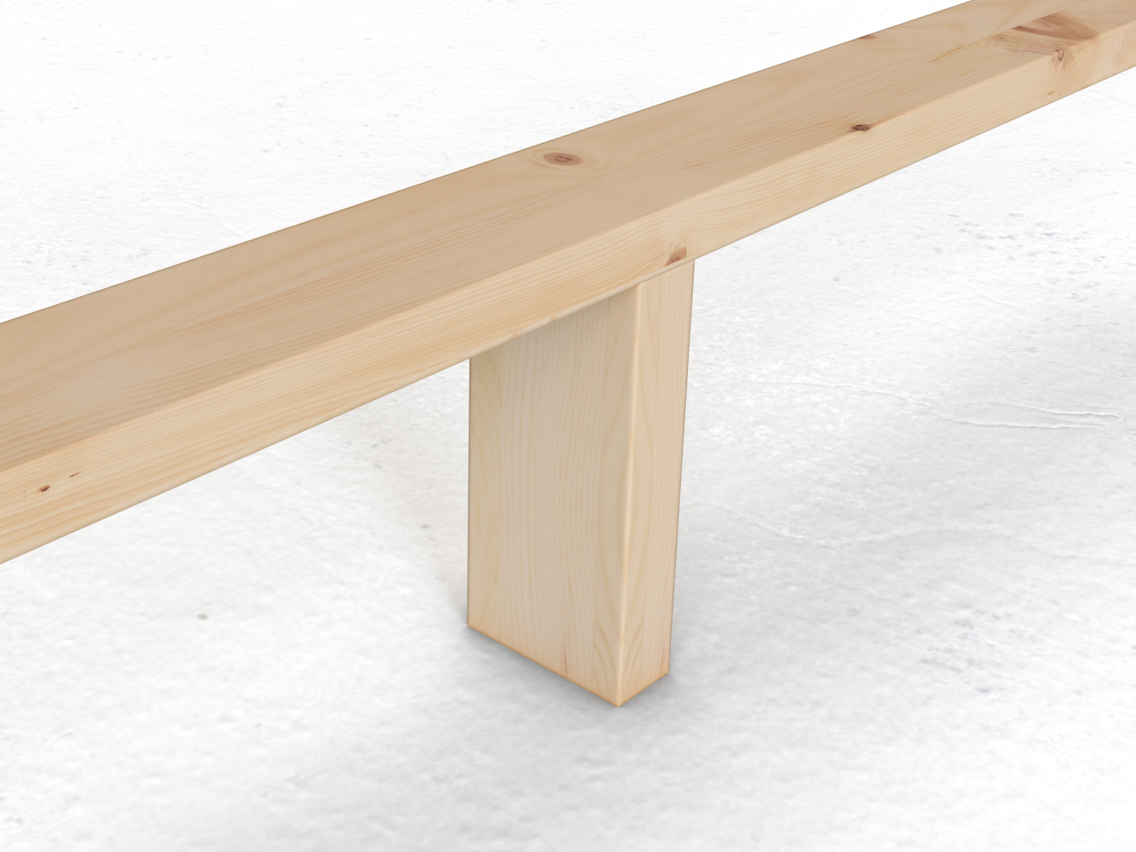 (Abb. in Zirbe) Mittelstütze – für optimale Stabilität (ab einer Bettbreite von 140 cm)