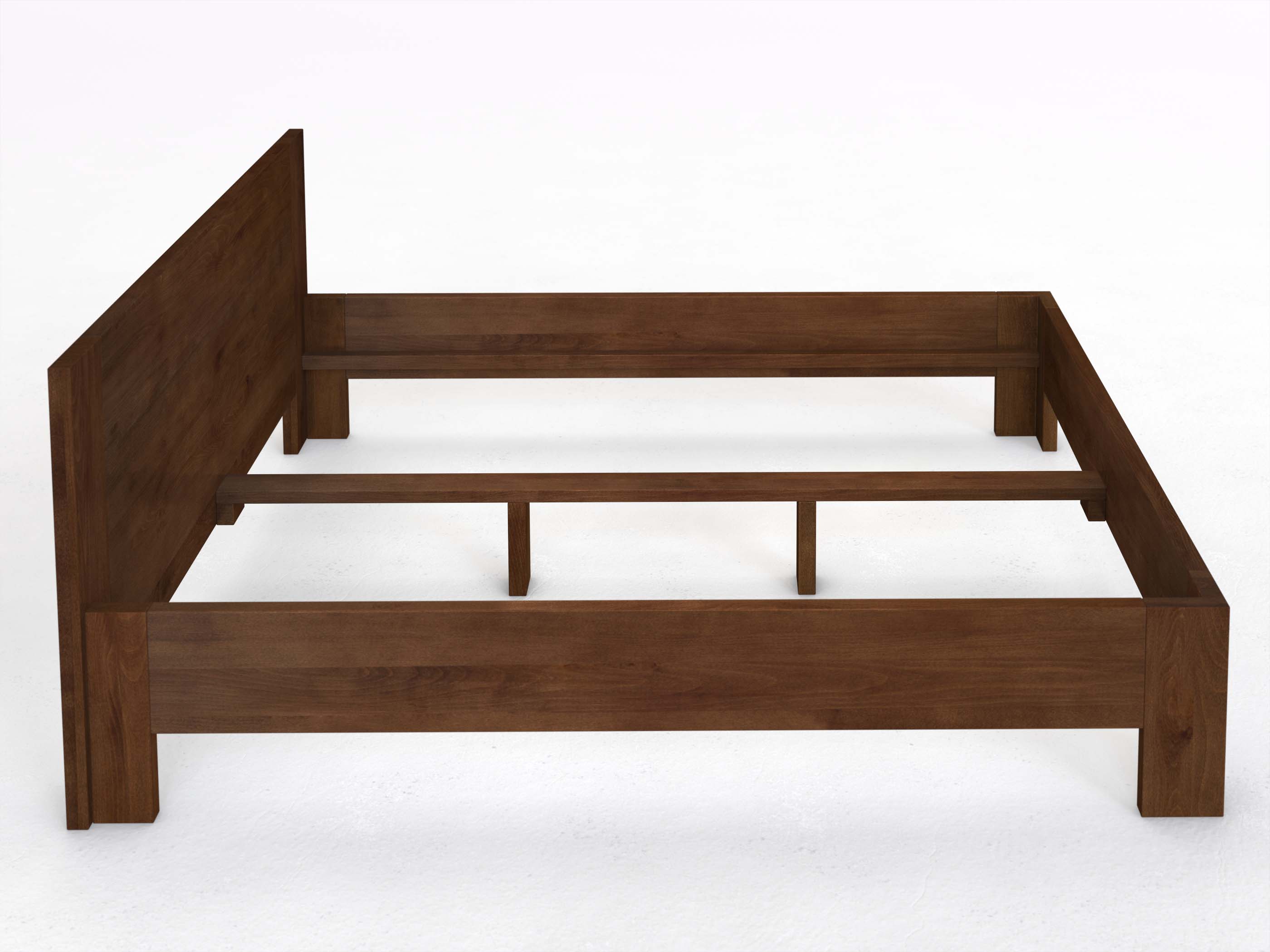 Bettgestell aus Massivholz mit durchgehenden Auflageleisten (Musterbeispiel Bett: „Bianca“)