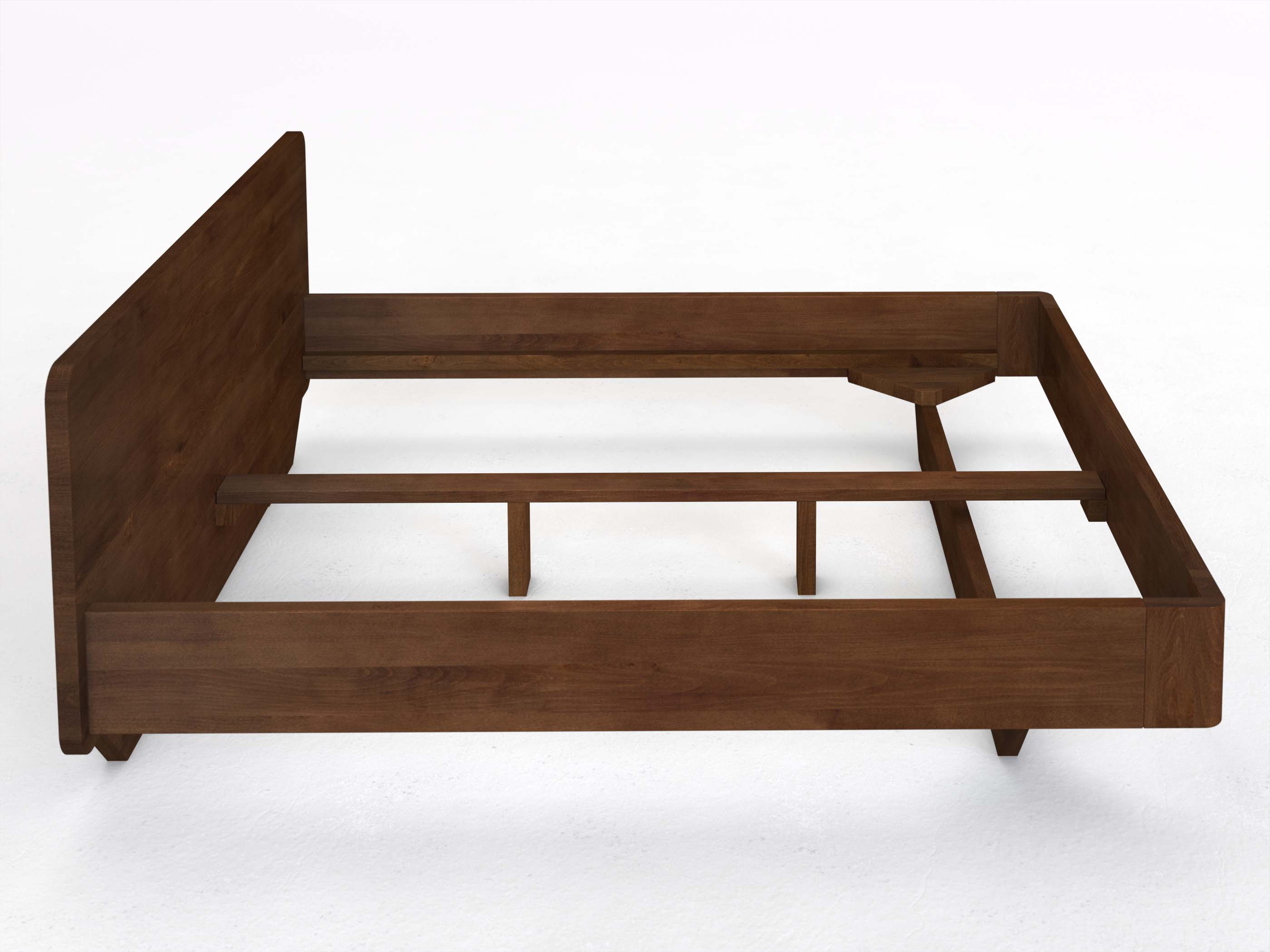 Bettgestell aus Massivholz mit durchgehenden Auflageleisten (Musterbeispiel)