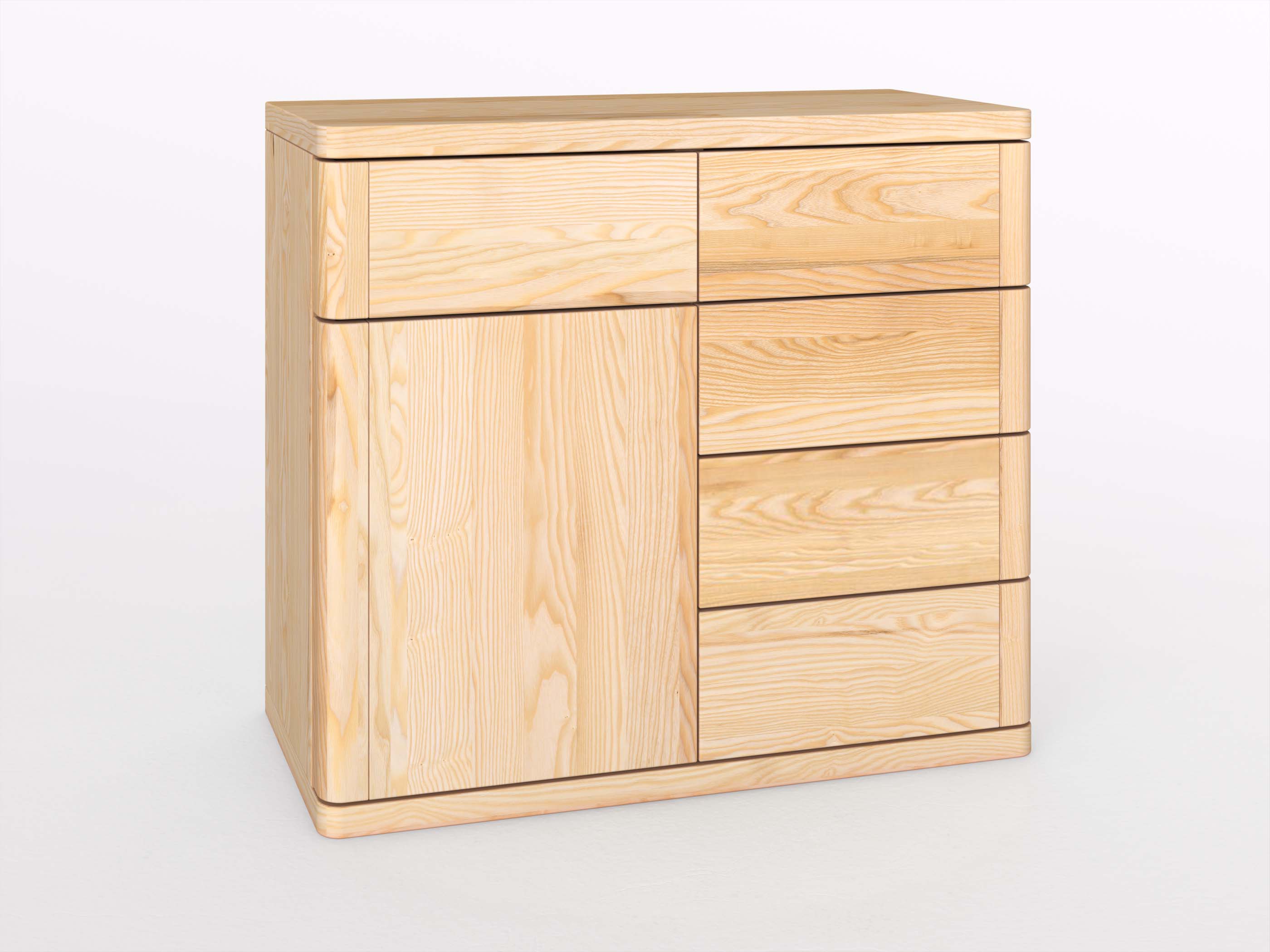 Eschenkommode „Diana“ mit 1 Tür und 5 Laden